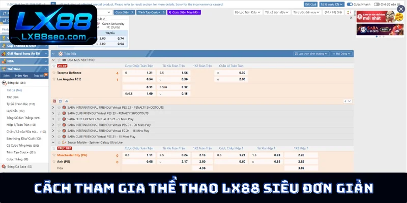 Cách tham gia thể thao LX88 siêu đơn giản