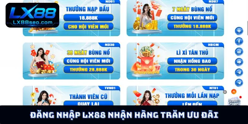 Đăng nhập LX88 nhận hàng trăm ưu đãi