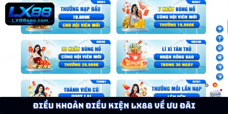 Điều khoản điều kiện LX88 về ưu đãi